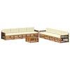 vidaXL Outdoor-Sofagarnitur mit Kissen 9 pcs Natur und Creme