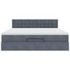 vidaXL Ottoman-Bett mit Matratze & LEDs Dunkelgrau 180x200 cm Samt