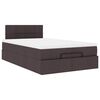 vidaXL Ottoman-Bett mit Matratze & LEDs Dunkelbraun 120x200 cm Stoff