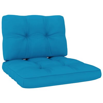 vidaXL Gartenstühle 2 Stk. mit Blauen Kissen Kiefer Imprägniert