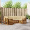 vidaXL Ecksofa Set mit Kissen 6 pcs Natur Massivholz Akazie