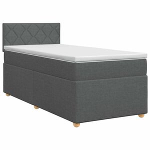 vidaXL Boxspringbett mit Matratze Dunkelgrau 80 x 200 cm Stoff