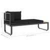 vidaXL 4-tlg. Garten-Ecksofa-Set mit Auflagen Aluminium und WPC