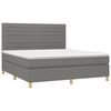 vidaXL Boxspringbett mit Matratze & LED Dunkelgrau 180x200 cm Stoff