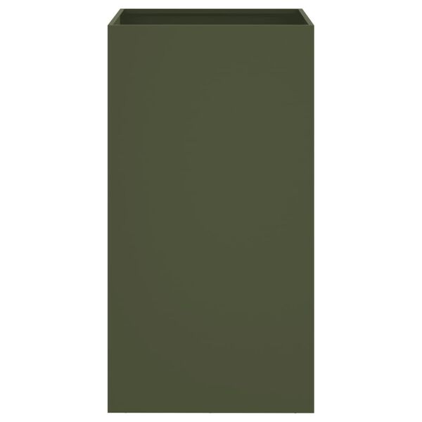 vidaXL Pflanzkübel Olivgrün 42x38x75 cm Stahl