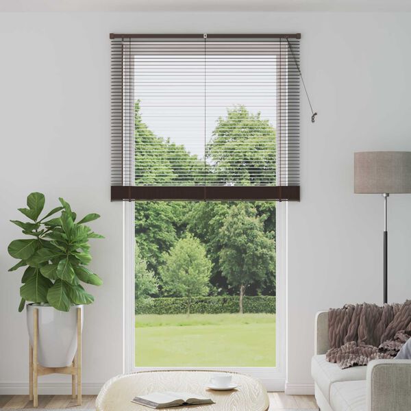 vidaXL Venetianer Jalousie Dunkelbraun mit Muster 213 x 120 cm PVC