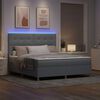 vidaXL LED Boxspringbett mit Matratze Hellgrau 180 x 200 cm Stoff