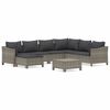 vidaXL 8-tlg. Garten-Lounge-Set mit Kissen Grau Poly Rattan