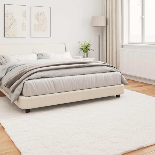 vidaXL Kunstfell Hasen Teppich Olite Creme 240 x 240 cm Polyester