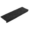 vidaXL Stufenmatten Selbstklebend 10 Stk. 65x21x4 cm Schwarz Rechteckiger Rand