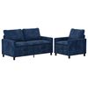vidaXL Sofa Set 2 Stk. Marineblau Polyester