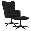 vidaXL Relaxsessel mit Hocker Schwarz Samt