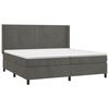 vidaXL Boxspringbett mit Matratze & LED Dunkelgrau 200x200 cm Samt