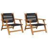 vidaXL gartenm&ouml;bel 2 pcs Schwarz 67 x 76 x 73 cm Massivholz Akazie
