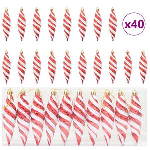 vidaXL Weihnachtliche Spiralenform Kugel 40 stk. LEDs Rot 3 x 11 cm