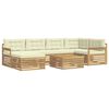 vidaXL Outdoor-Sofagarnitur mit Kissen 7 pcs Wei&szlig; und Creme