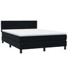 vidaXL Boxspringbett mit Matratze & LED Schwarz 140x210 cm Samt