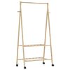 vidaXL Kleiderst&auml;nder mit Ablagen und Rollen 96x45,5x155,5 cm Bambus
