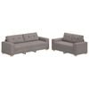 vidaXL 2-tlg. Sofagarnitur mit Kissen Taupe Stoff