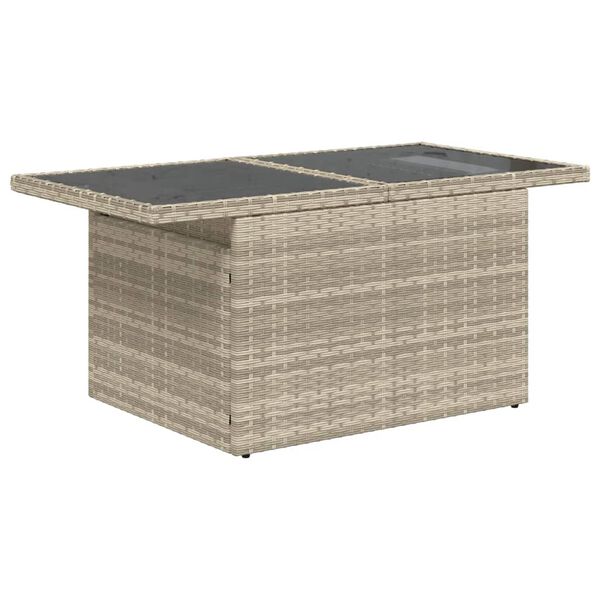vidaXL 8-tlg. Garten-Sofagarnitur mit Kissen Hellgrau Poly Rattan