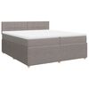 vidaXL Boxspringbett mit Matratze Taupe 200x200 cm Stoff