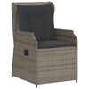vidaXL 3-tlg. Garten-Lounge-Set mit Kissen Grau Poly Rattan