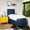 vidaXL Boxspringbett mit Matratze Blau 90x200 cm Stoff