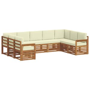 vidaXL Ecksofa Set mit Kissen 9 pcs Natur und Creme