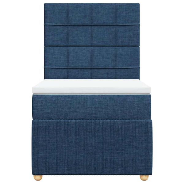 vidaXL Boxspringbett mit Matratze Blau 80x200 cm Stoff