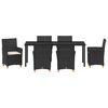 vidaXL Garten Essgruppe 7 pcs Schwarz Poly-Rattan