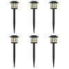 vidaXL Au&szlig;en Solarlichter mit Erdnagel 6 pcs Warmes Wei&szlig; 38,5 cm PP