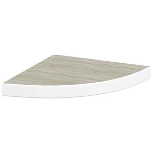 vidaXL Eck-Schweberegal Eichen-Optik und Wei&szlig; 35x35x3,8 cm MDF