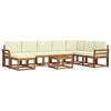 vidaXL Outdoor-Sofagarnitur 9 stk. Natur und Creme