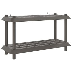 vidaXL Regaleinheit 2 Ebenen 100 x 40 x 55,5 cm PP Hellgrau