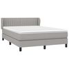 vidaXL Boxspringbett mit Matratze Hellgrau 140x190 cm Stoff