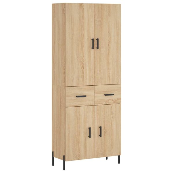 vidaXL Highboard Sonoma-Eiche 69,5x34x180 cm Holzwerkstoff