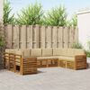 vidaXL Sofagarnituren 9 pcs Natur und Beige Massivholz Akazie