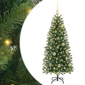 vidaXL K&uuml;nstlicher Weihnachtsbaum mit 150 LEDs Gr&uuml;n 120 cm PE und PVC