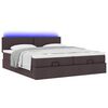 vidaXL Ottoman-Bett mit Matratzen & LEDs Dunkelbraun 200x200 cm Stoff