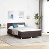 vidaXL Boxspringbett mit Matratze Dunkelbraun 140 x 200 cm Stoff