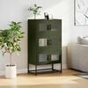 vidaXL Highboard Olivgrün 68x39x123 cm Stahl
