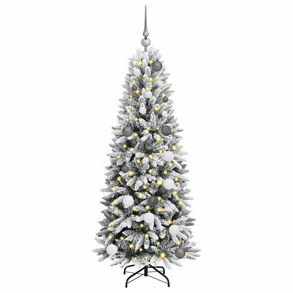 vidaXL K&uuml;nstlicher Weihnachtsbaum mit 150 LEDs mit St&auml;nder Wei&szlig; 150 cm