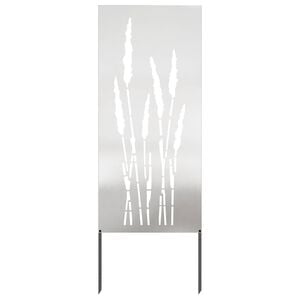 vidaXL Garten Sichtschutz-Leinwand Floral Silber 50 x 140 cm Edelstahl