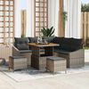 vidaXL Gartensofa-set mit Kissen mit Speicher 8 pcs Grau Poly Rattan