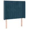 vidaXL Kopfteil mit Ohren Dunkelblau 93x16x118/128 cm Samt