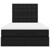 vidaXL Ottoman-Bett mit Matratze & LEDs Schwarz 120x200 cm Kunstleder