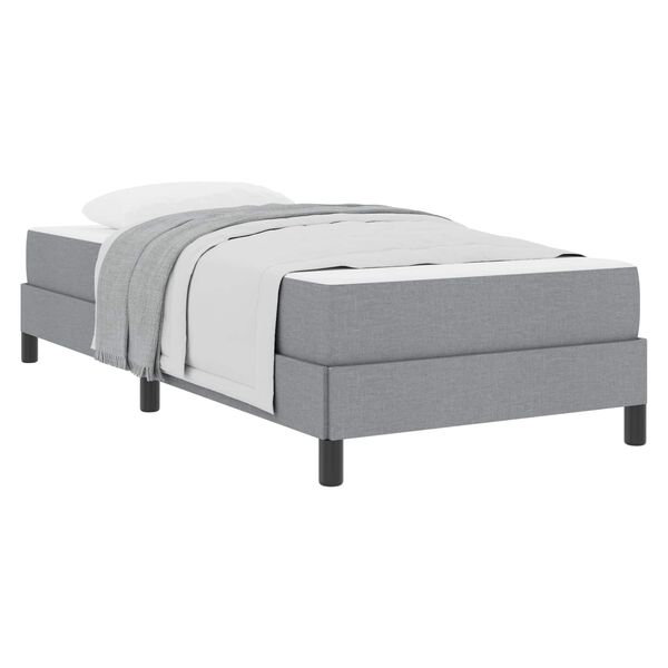 vidaXL Boxspringbett mit Matratze Hellgrau 90 x 190 cm Stoff