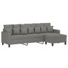 vidaXL 3-Sitzer-Sofa mit Hocker Dunkelgrau 210 cm Stoff