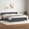 vidaXL Boxspringbett mit Matratze Dunkelgrau 180x210 cm Samt