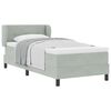 vidaXL Boxspringbett mit Matratze Hellgrau 90 x 200 cm Samt